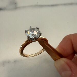 SOLD 2CT Moissanite Ring with 18k Gold Size 7